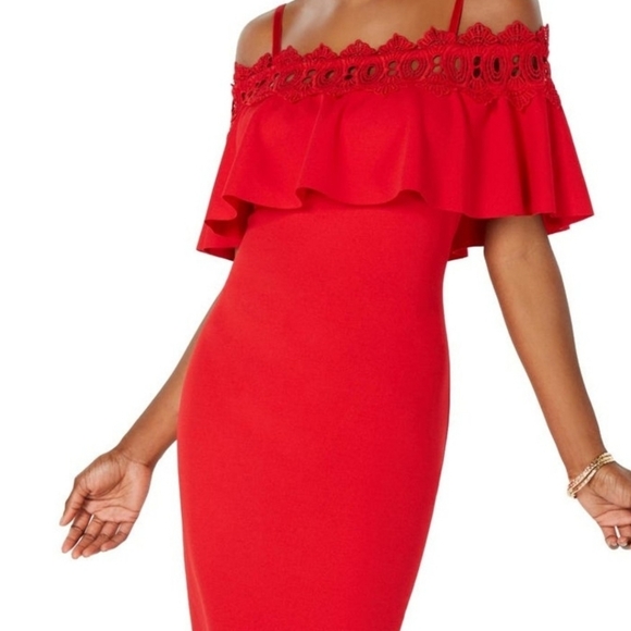 BCX junior Lace-Trim Off Shoulder Dress - Picture 4 of 7